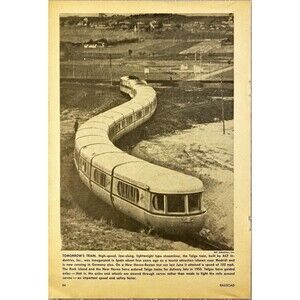 Railroad Magazine Full Page Photograph of "Tomorrow's Train" Vintage Print 1954